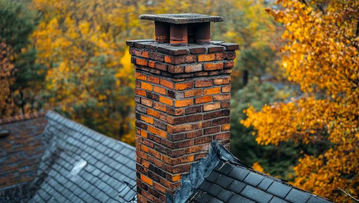 Brick chimney on a Minneapolis home inspected by a professional chimney sweep